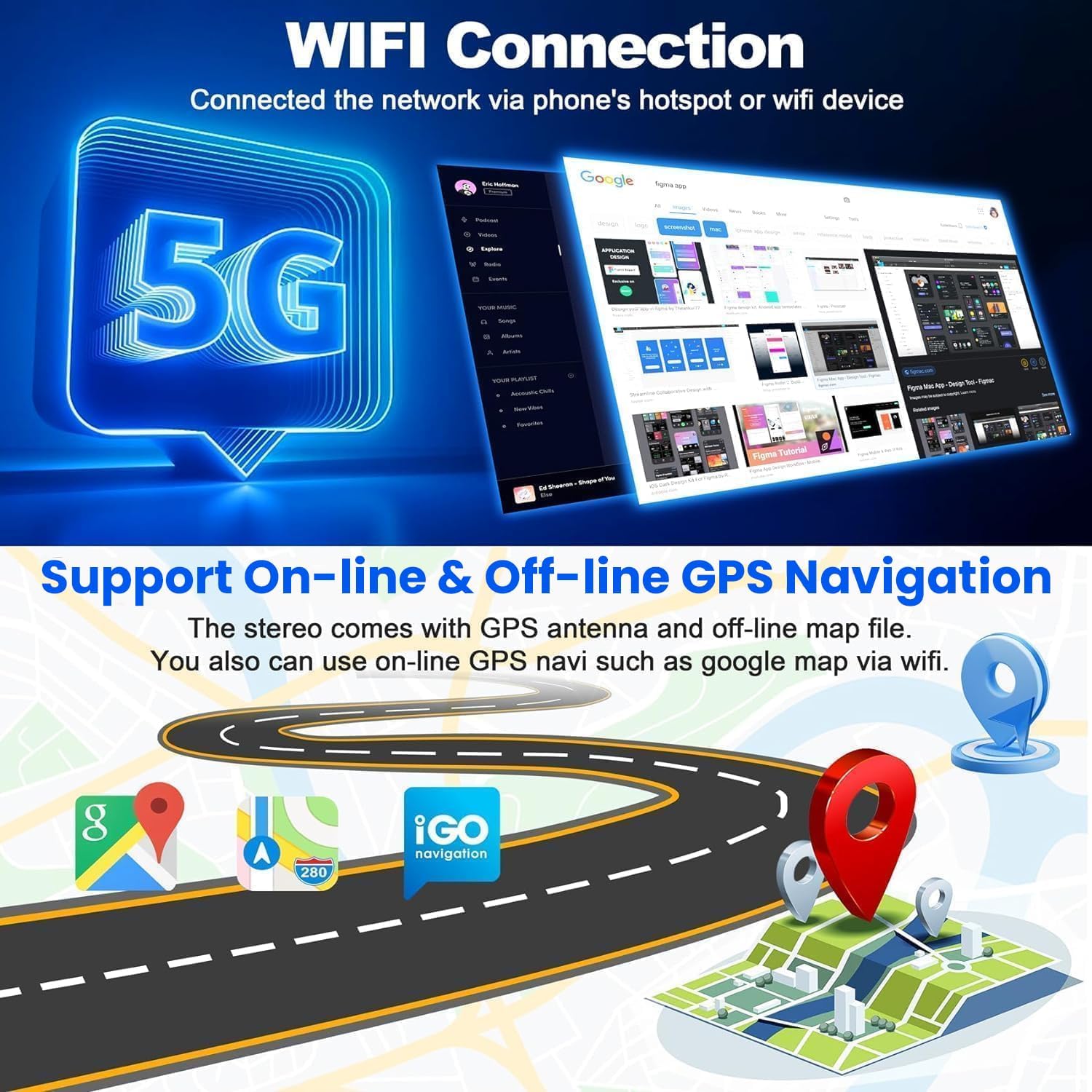 4 64GB Car Radio for Toyota Matrix 2003-2004 & Pontiac Vibe 2003-2008 with Wireless Carplay & Android Auto, 9 inch IPS Car Stereo with Voice Control Bluetooth 5.2 GPS WiFi FM DSP EQ SWC Backup Camera